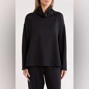 Eileen Fisher Women's Drapey Funnel Top Black M Medium